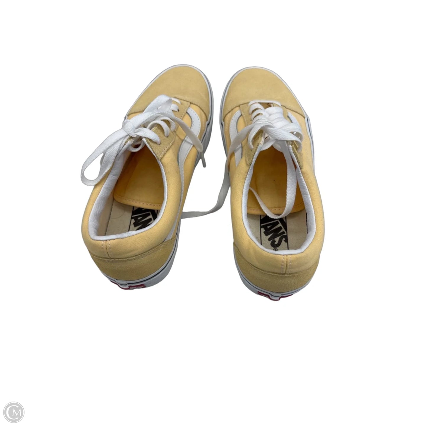 Shoes Sneakers By Vans In White & Yellow, Size: 9