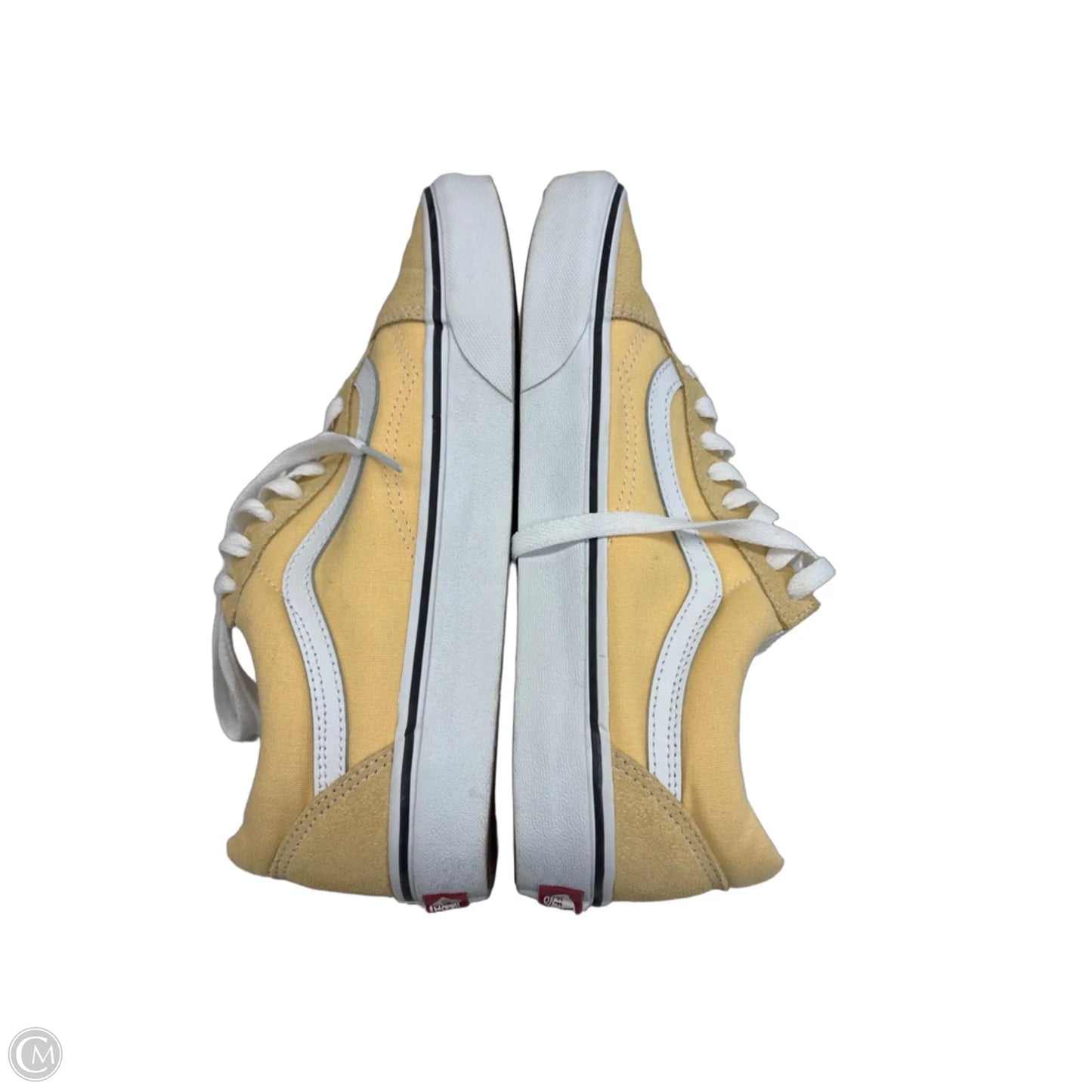Shoes Sneakers By Vans In White & Yellow, Size: 9