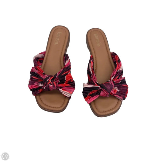 Sandals Flats By Kensie In Pink & Red, Size: 8.5