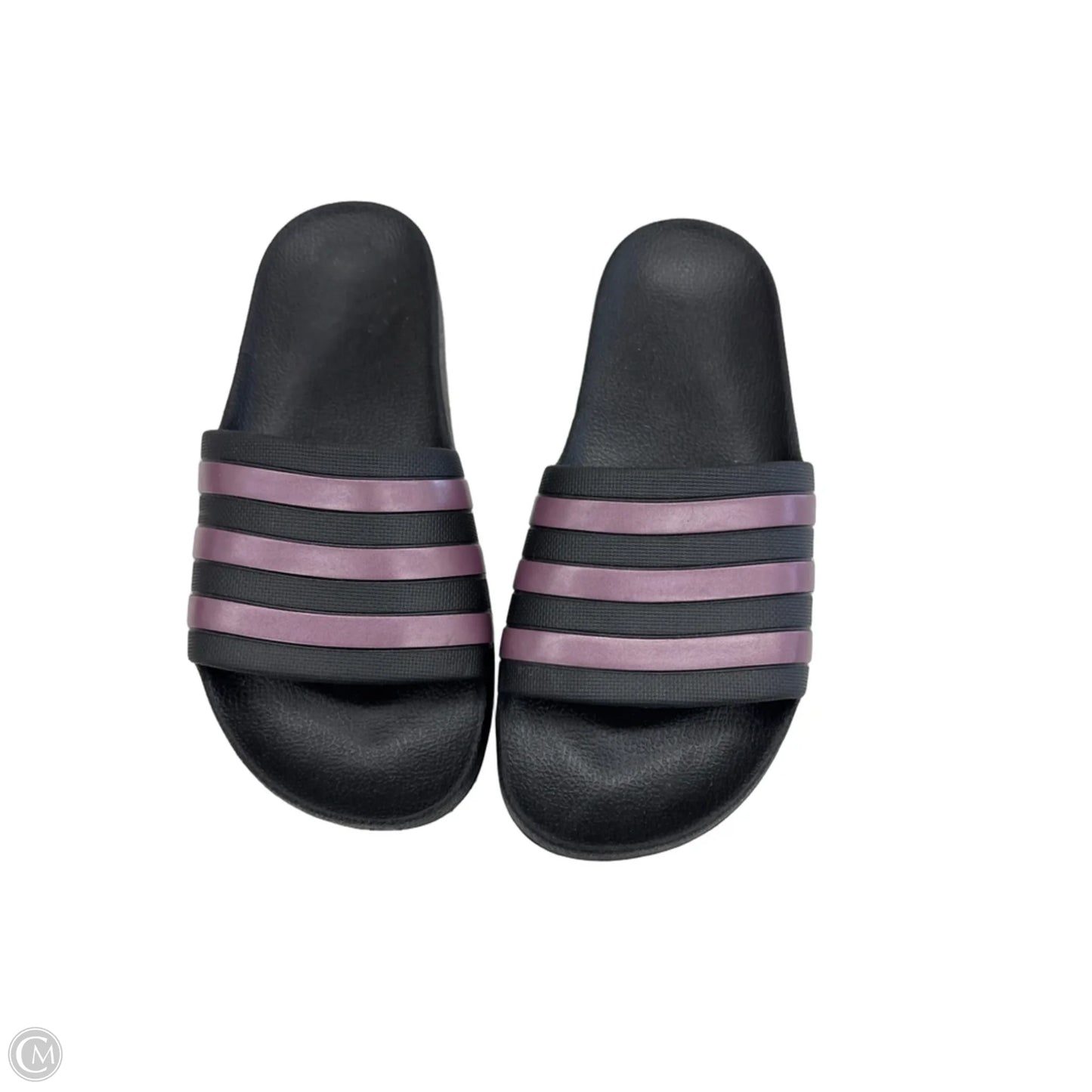 Sandals Flats By Adidas In Black & Purple, Size: 6