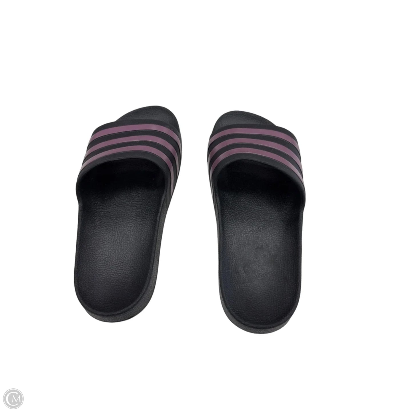 Sandals Flats By Adidas In Black & Purple, Size: 6
