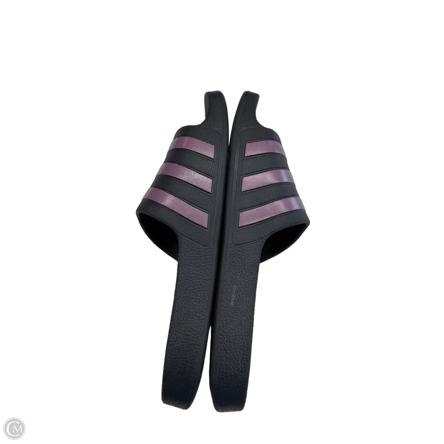 Sandals Flats By Adidas In Black & Purple, Size: 6
