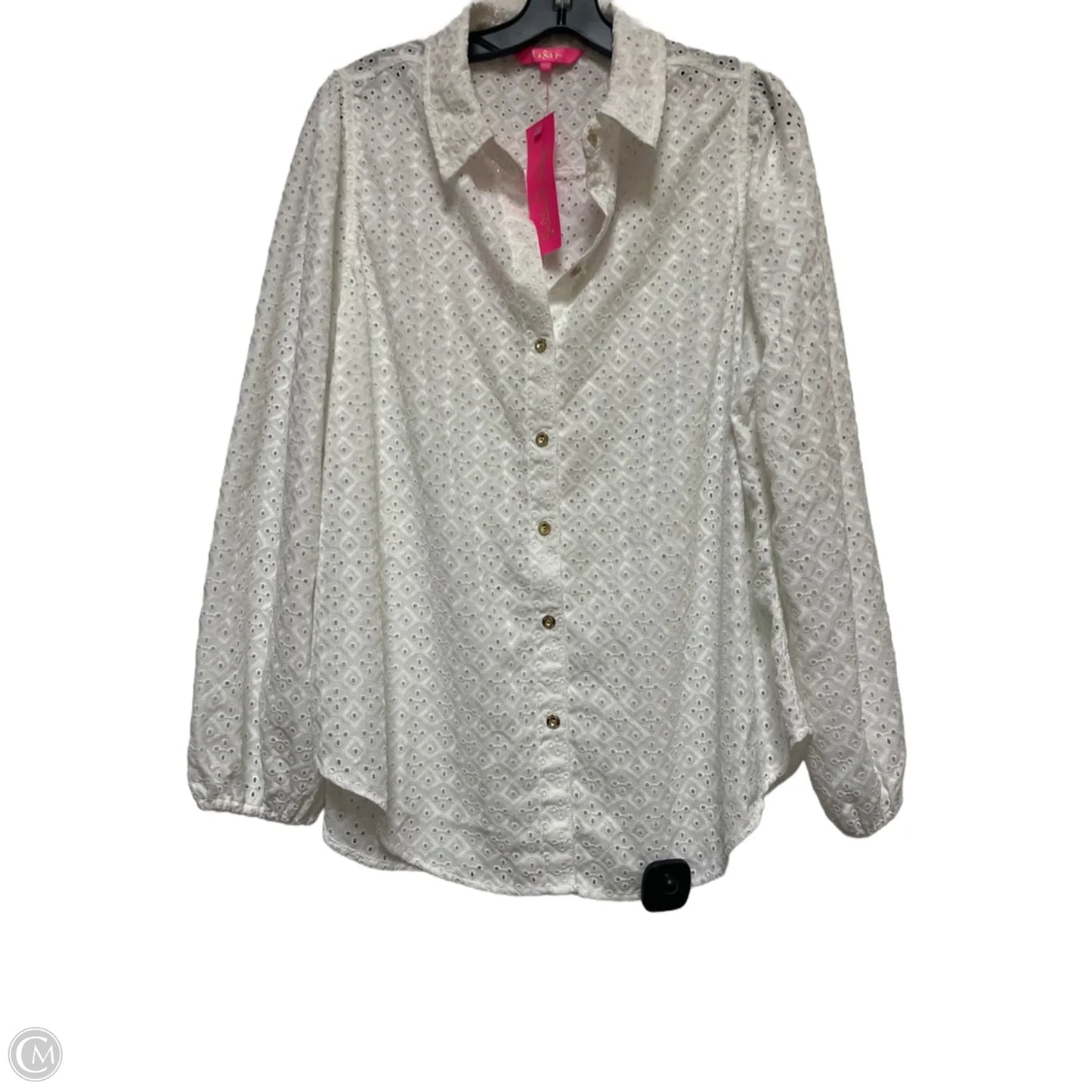 Top Long Sleeve Designer By Lilly Pulitzer In White, Size: Xl