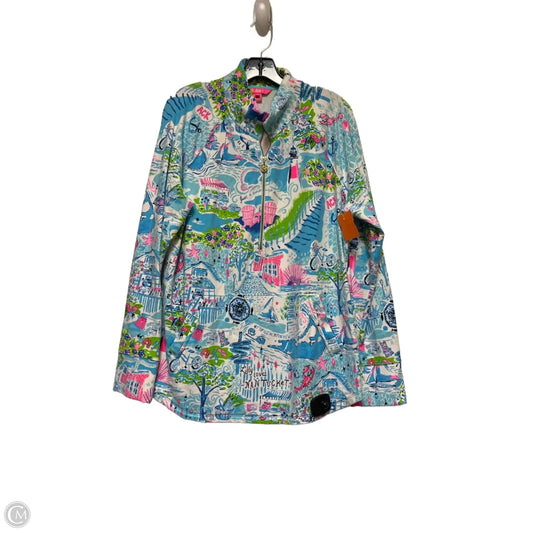 Top Long Sleeve Designer By Lilly Pulitzer In Blue & White, Size: Xl