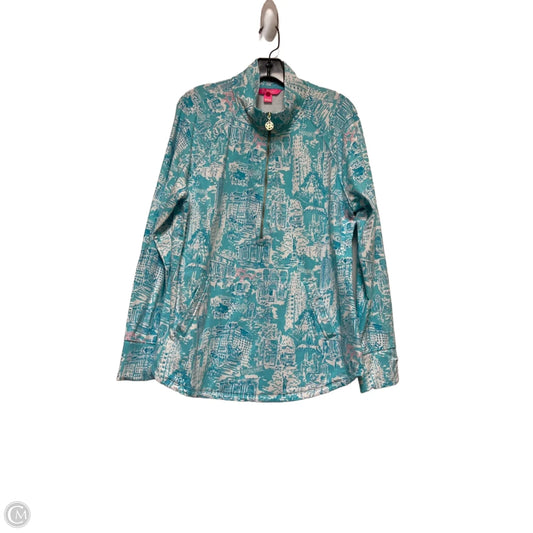 Top Long Sleeve Designer By Lilly Pulitzer In Blue & White, Size: Xl