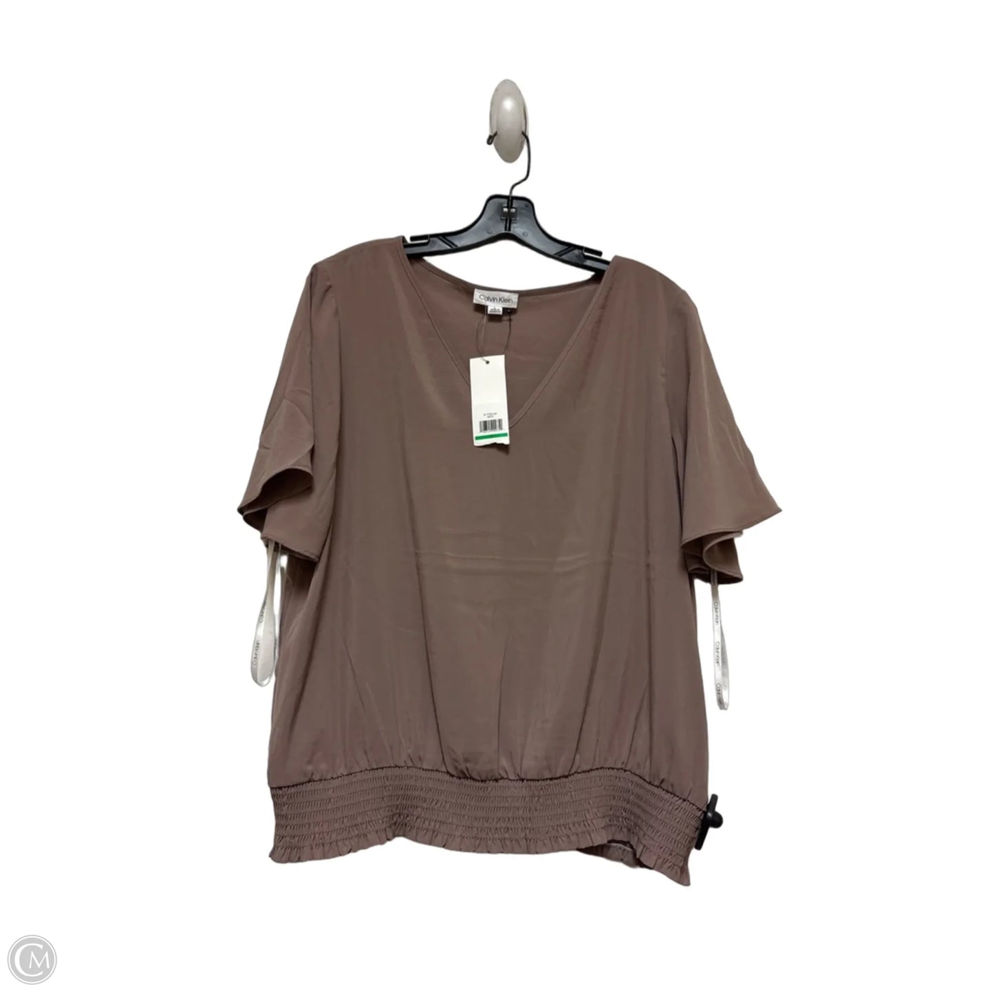 Top Short Sleeve By Calvin Klein In Purple, Size: L