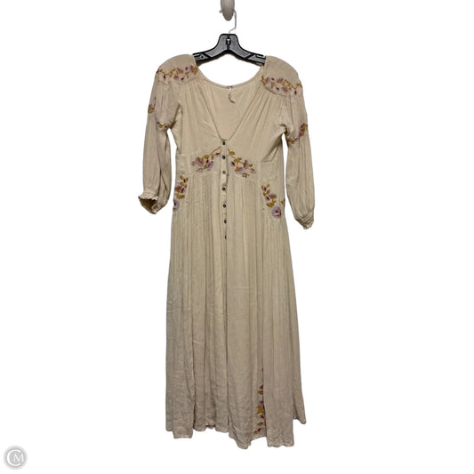Dress Casual Midi By Free People In Cream, Size: Xs