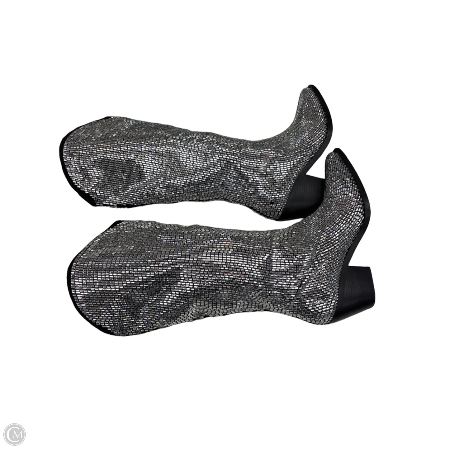 Boots Western By Azalea Wang In Black & Silver, Size: 8.5