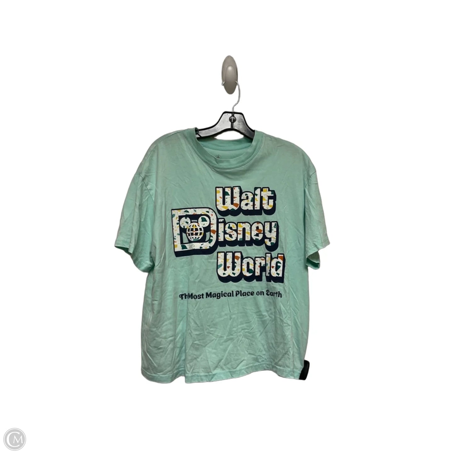 Top Short Sleeve Basic By Disney In Aqua, Size: L