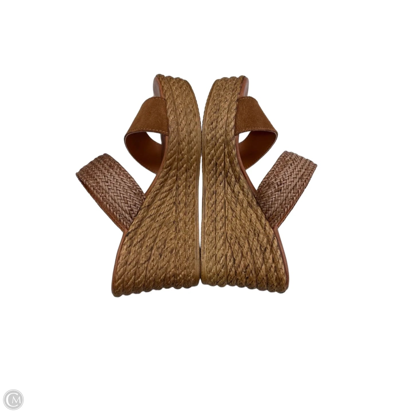 Sandals Heels Block By Clothes Mentor In Brown, Size: 6.5