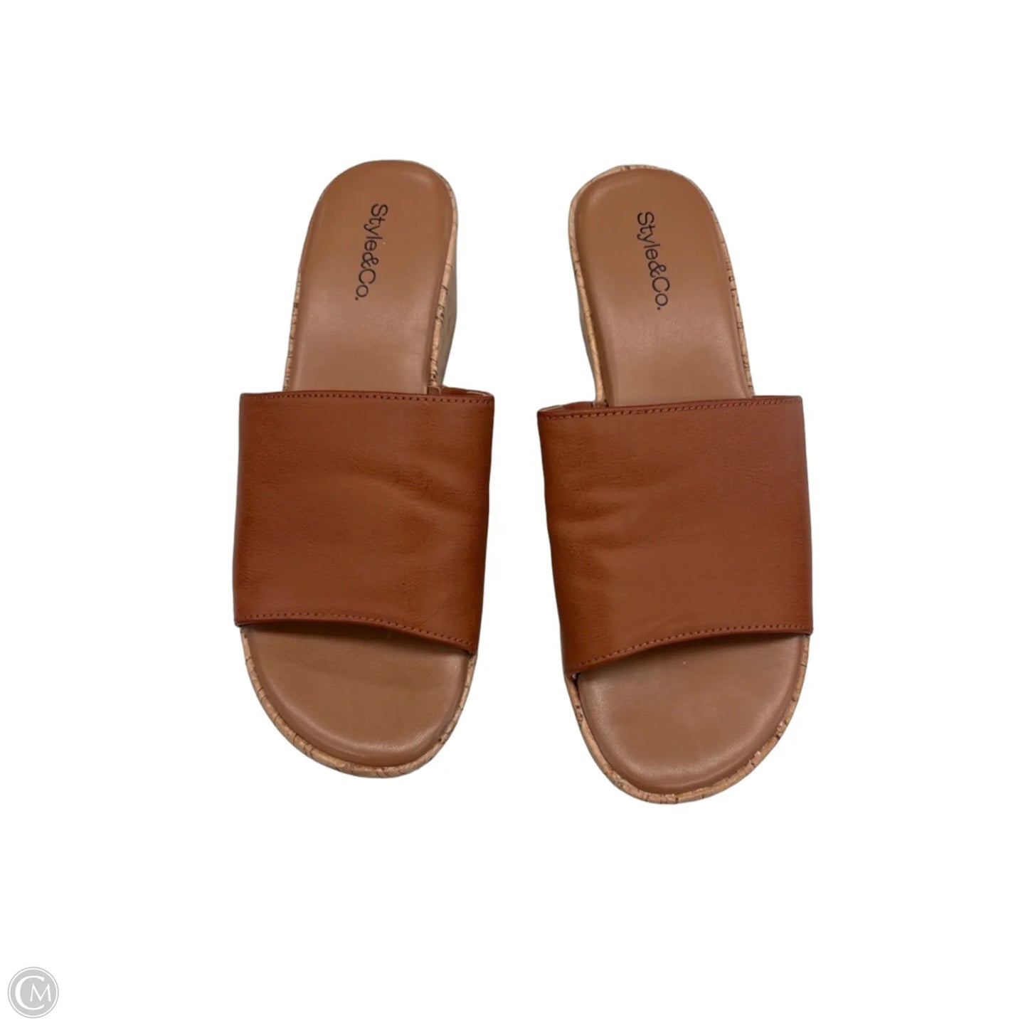 Sandals Heels Block By Style And Company In Brown, Size: 5.5