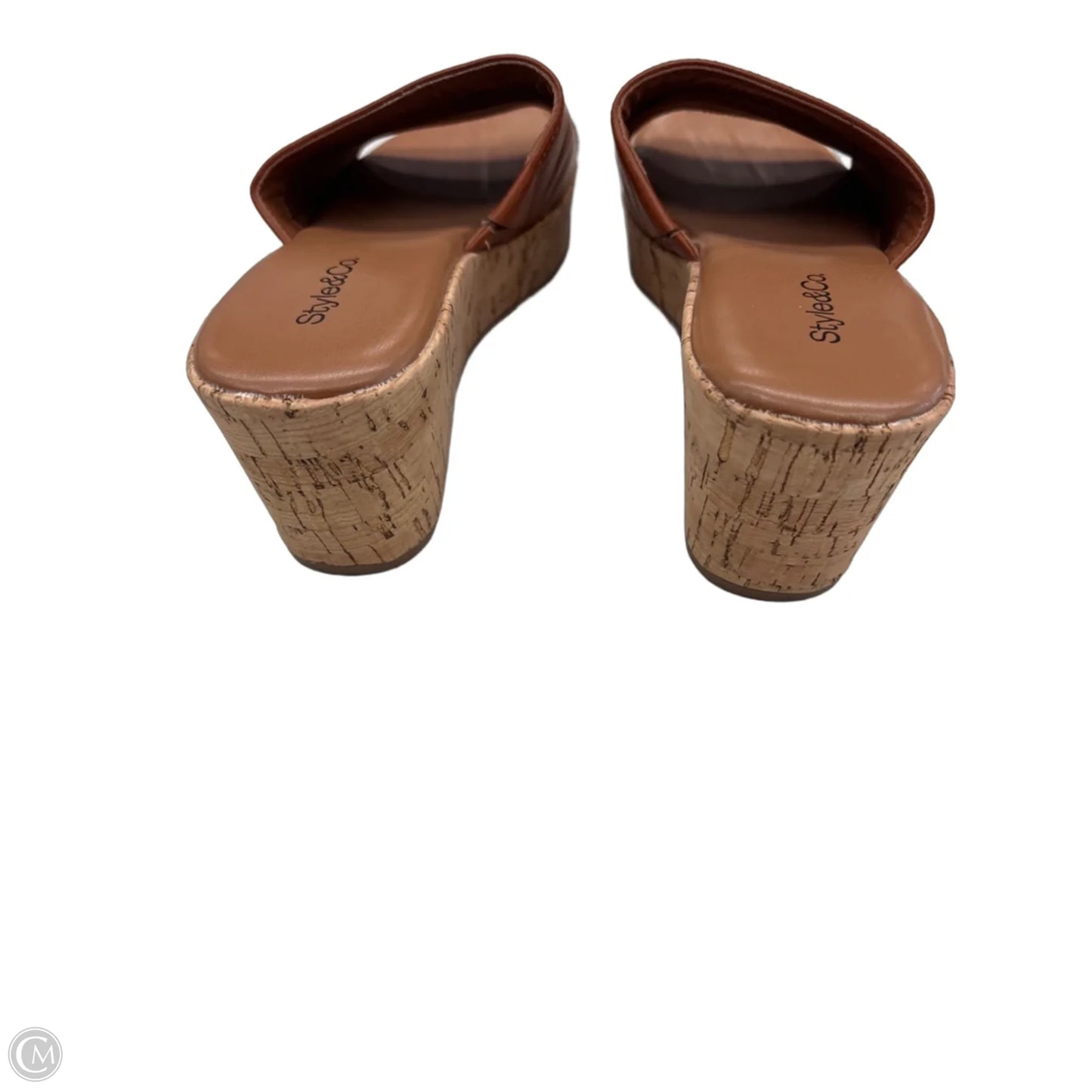 Sandals Heels Block By Style And Company In Brown, Size: 5.5