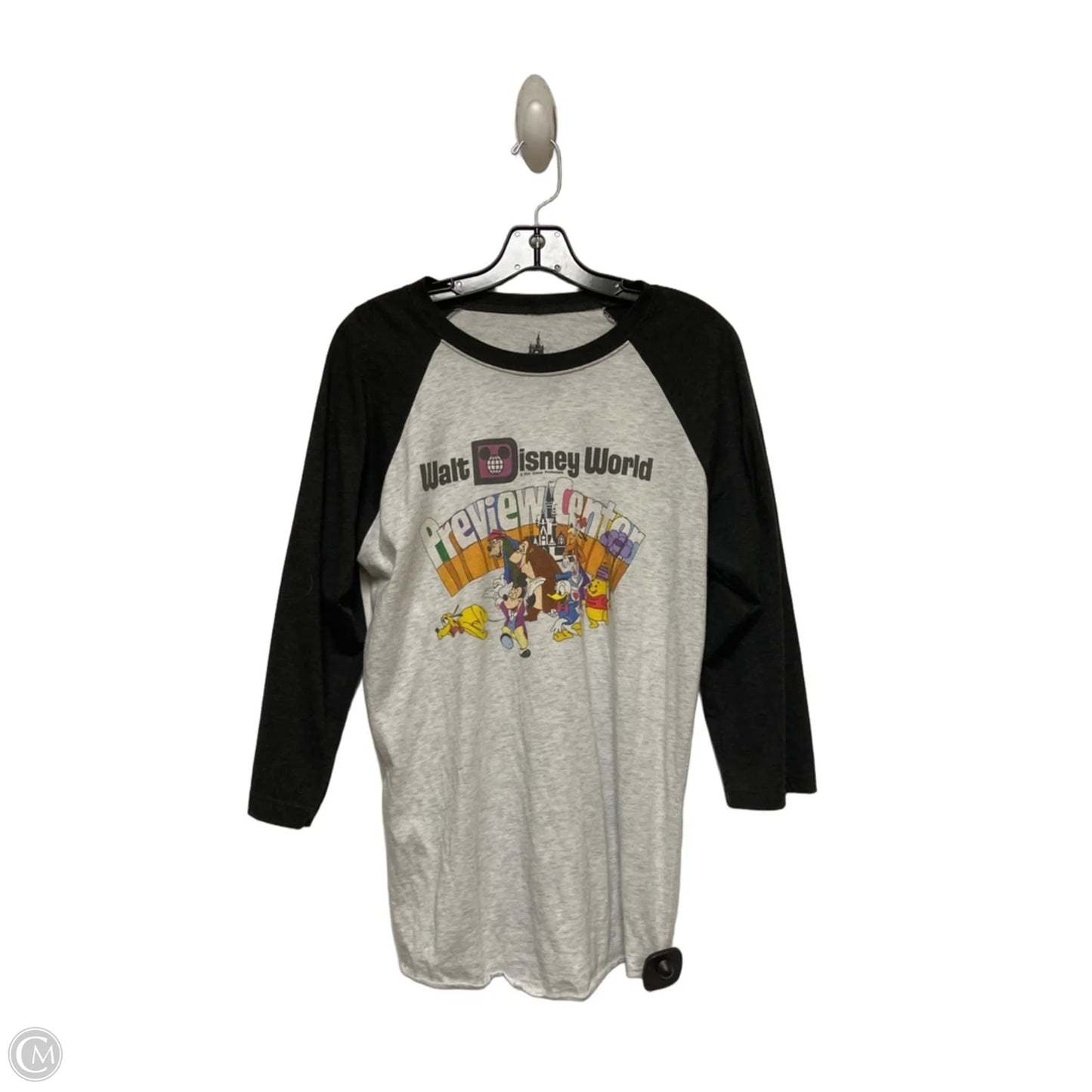 Top Long Sleeve Basic By Disney Store In Black & Grey, Size: M