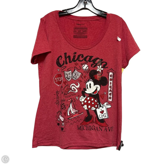 Top Short Sleeve Basic By Disney Store In Red, Size: L