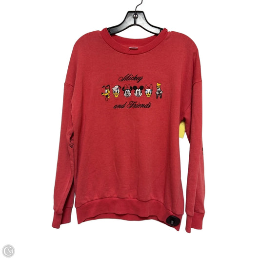 Sweatshirt Crewneck By Disney In Red, Size: Xs