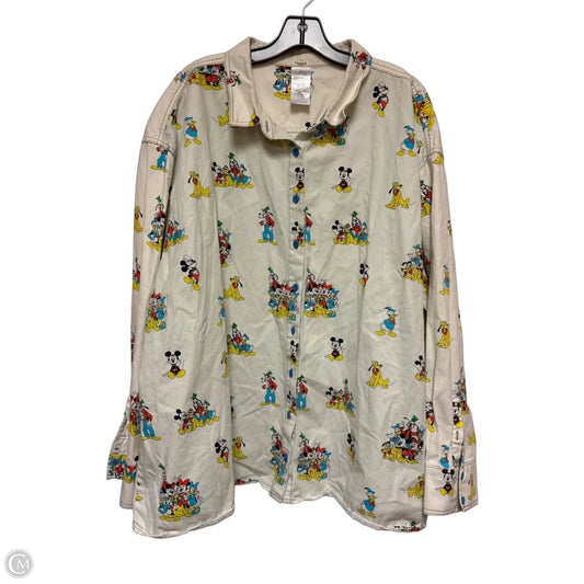 Jacket Shirt By Disney In Cream, Size: 2x