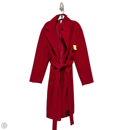Coat Trench Coat By Nine West In Red, Size: Xl