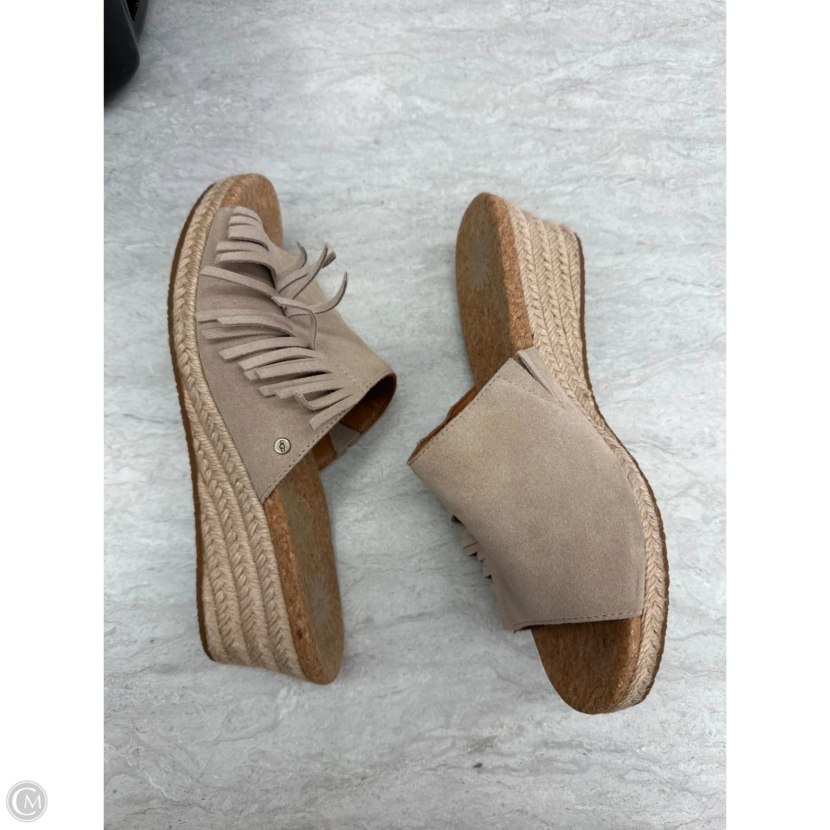 Sandals Designer By Ugg In Beige, Size: 8
