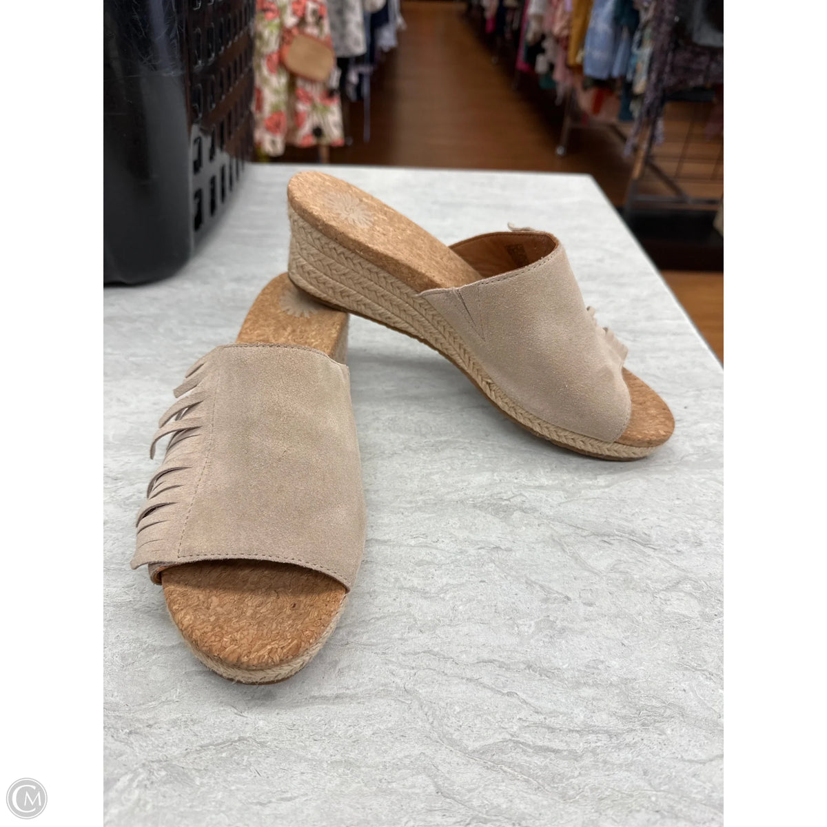 Sandals Designer By Ugg In Beige, Size: 8