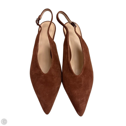 Sandals Heels Kitten By Anthropologie In Brown, Size: 9
