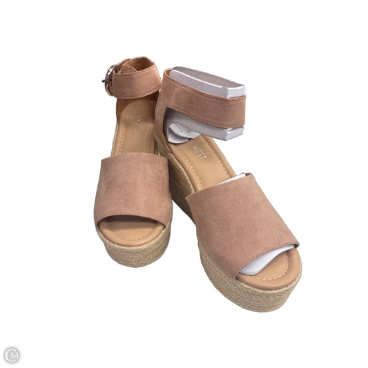 Sandals Heels Wedge By Nine West In Pink, Size: 7