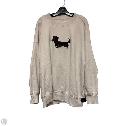 Top Long Sleeve By Abercrombie And Fitch In Beige, Size: L
