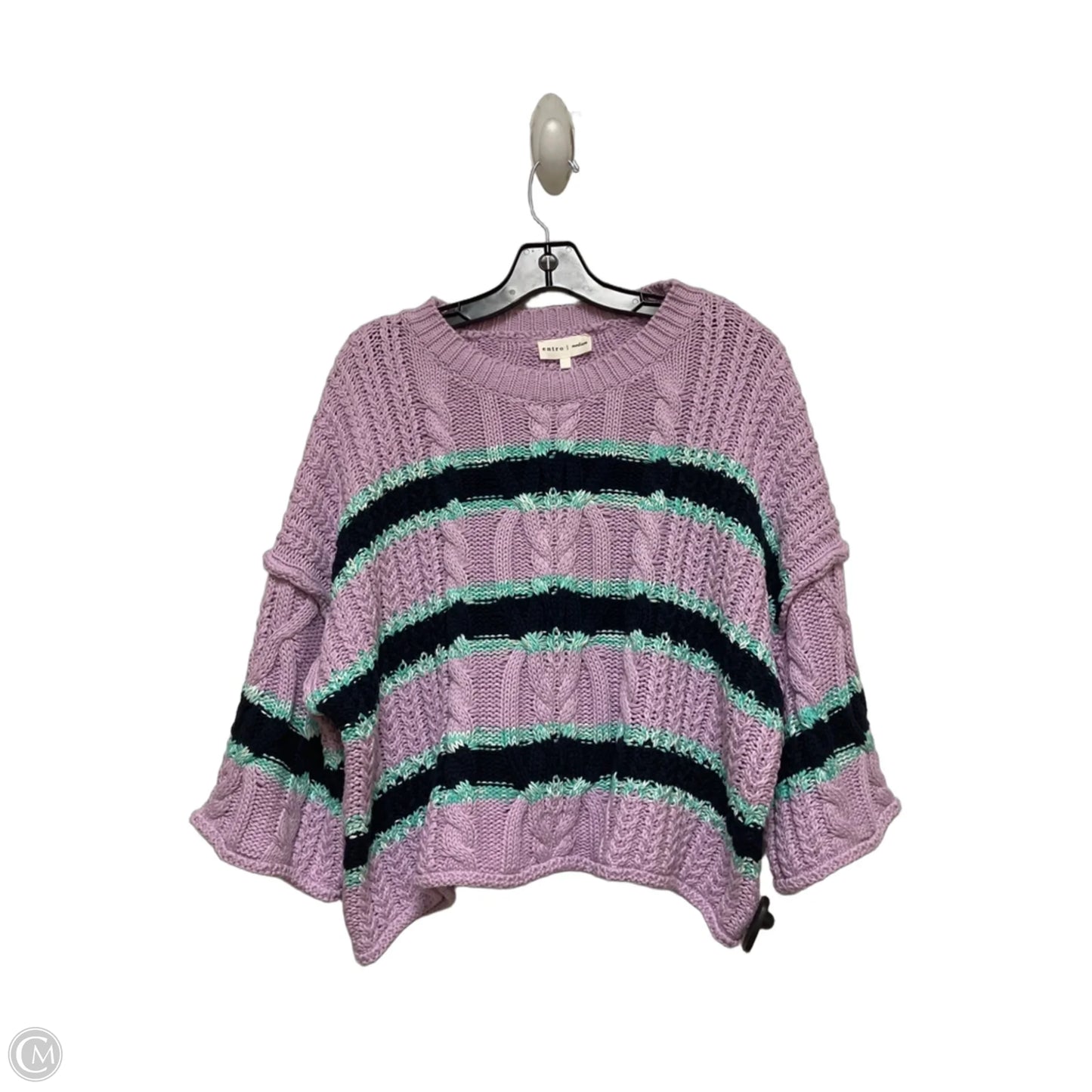 Sweater Short Sleeve By Entro In Blue & Purple, Size: M