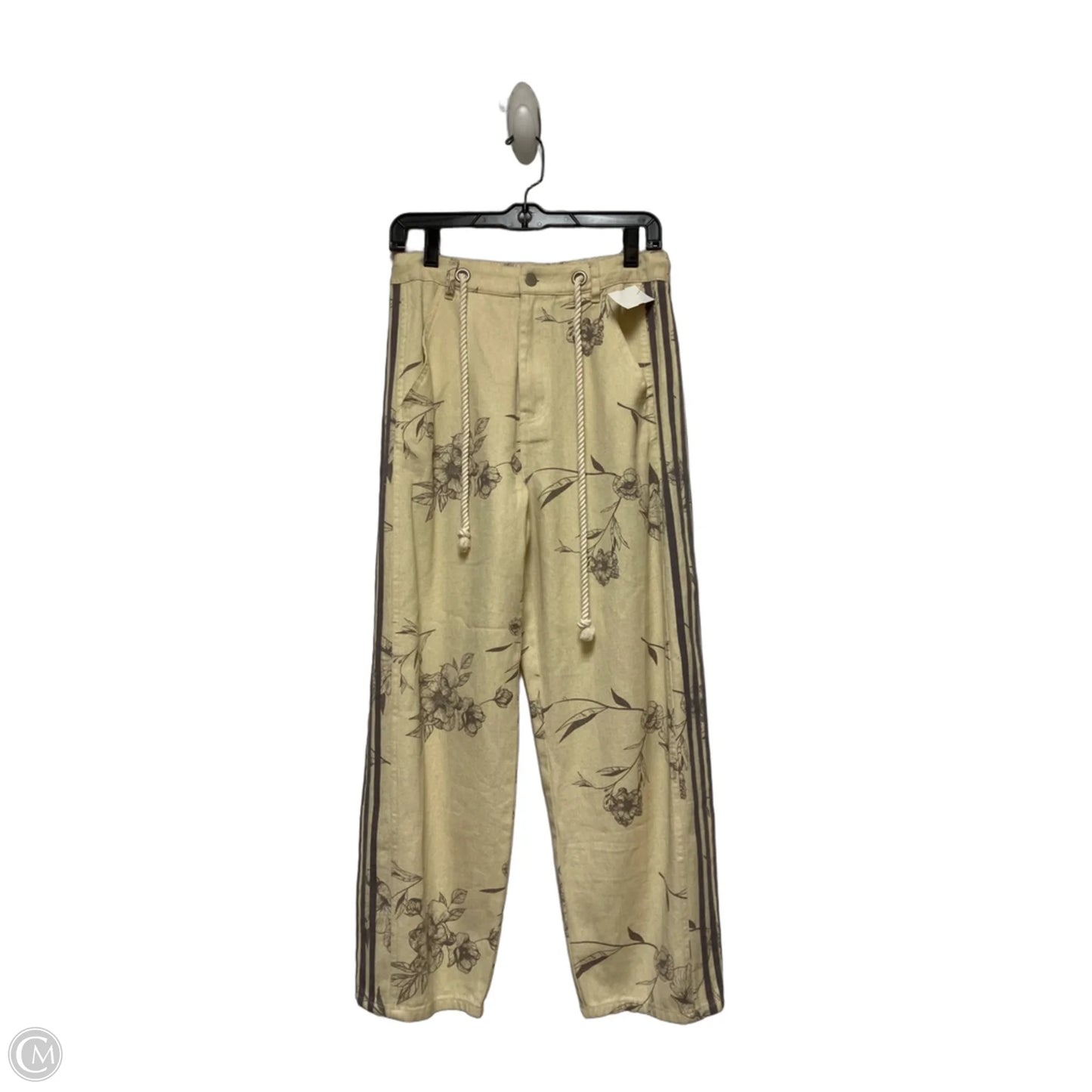 Jeans Wide Leg By Oddi In Cream & Grey, Size: 4