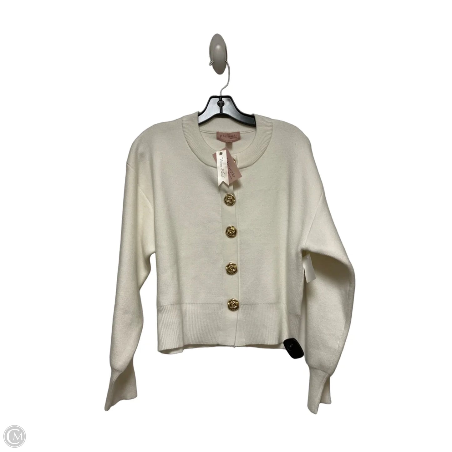 Sweater Cardigan By Philosophy In White, Size: M