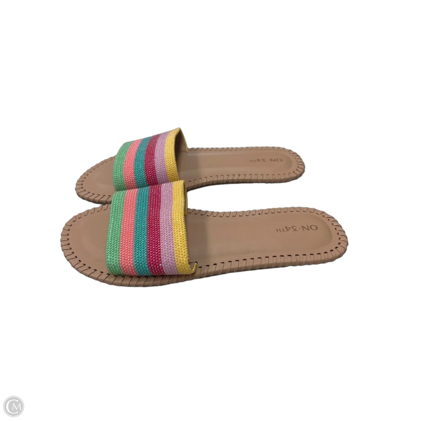Sandals Flats By On 34th In Striped Pattern, Size: 9