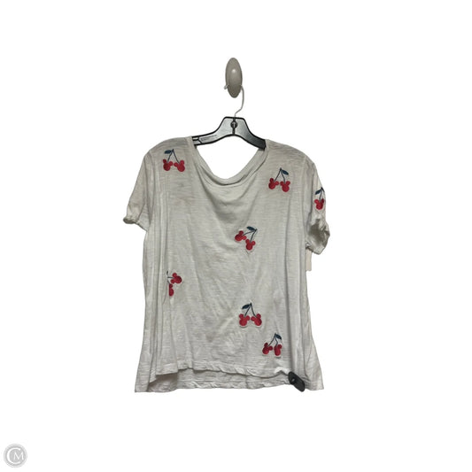 Top Short Sleeve By Disney Store In Red & White, Size: L