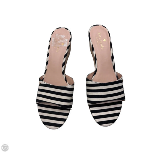 Sandals Designer By Kate Spade In Striped Pattern, Size: 9.5