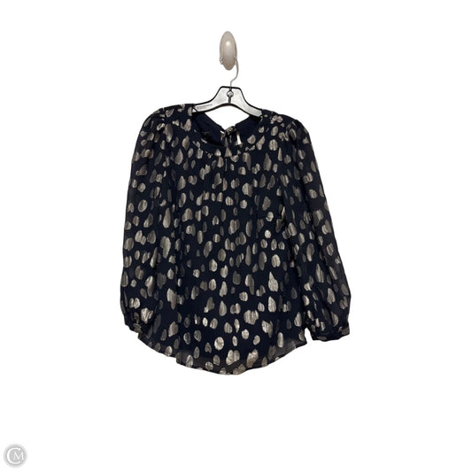 Top Long Sleeve By Talbots In Blue & Silver, Size: Mp