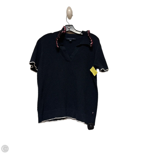 Sweater Short Sleeve By Tommy Hilfiger In Navy, Size: L