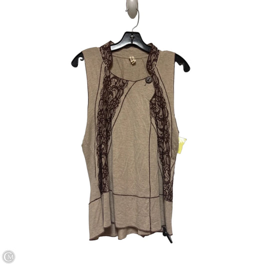 Top Sleeveless By Tiny In Brown & Tan, Size: L