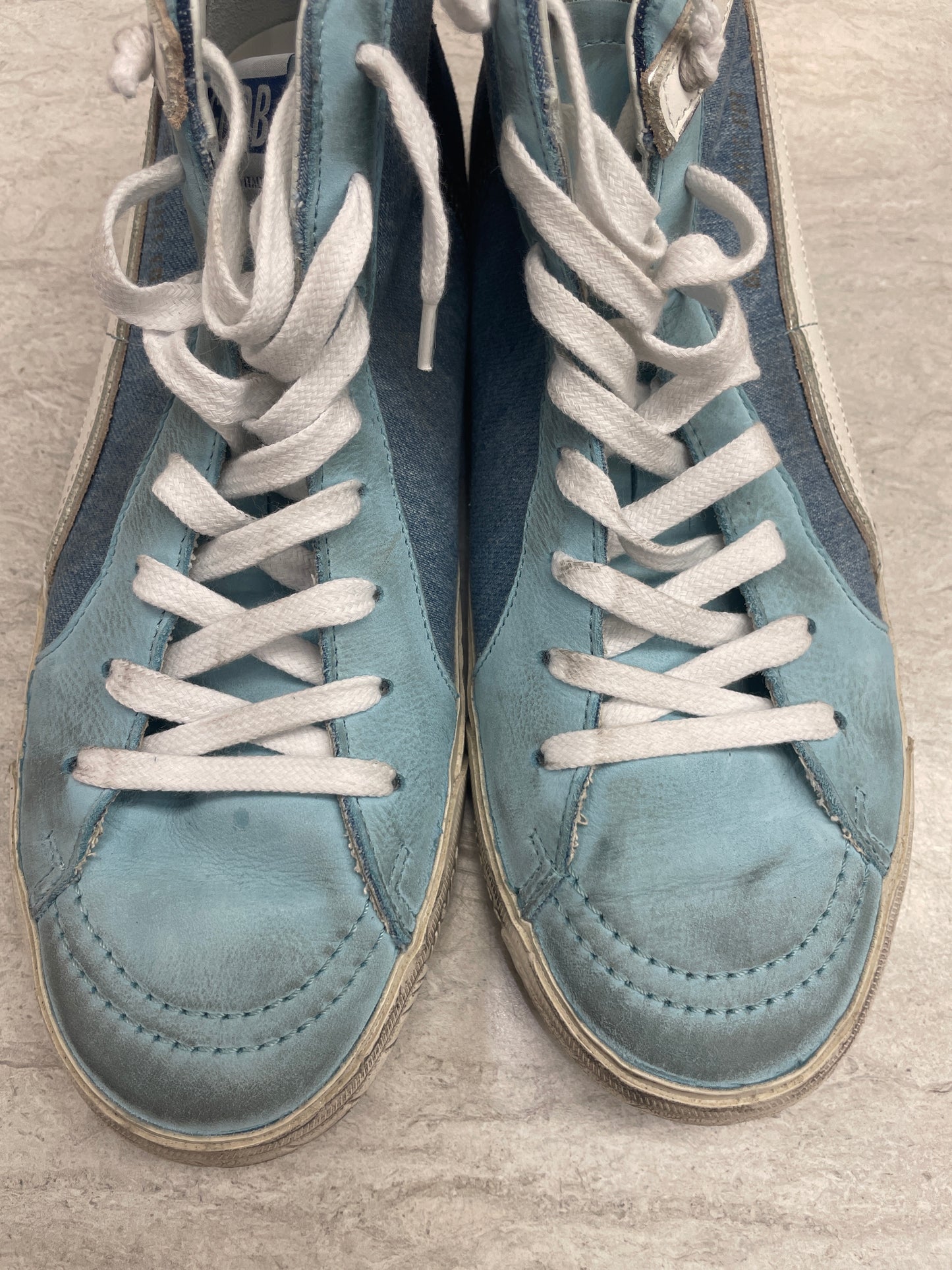 Blue Denim Shoes Luxury Designer Golden Goose, Size 10