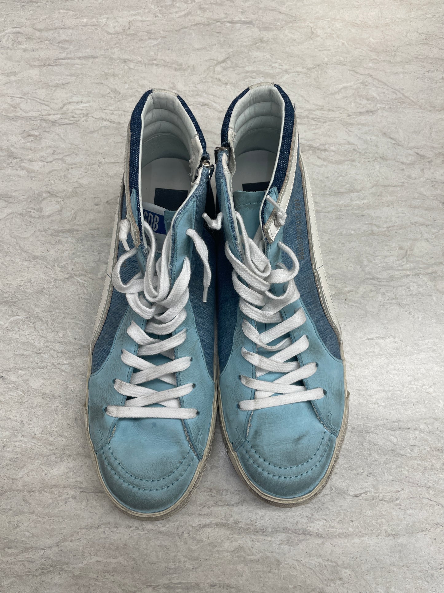 Blue Denim Shoes Luxury Designer Golden Goose, Size 10