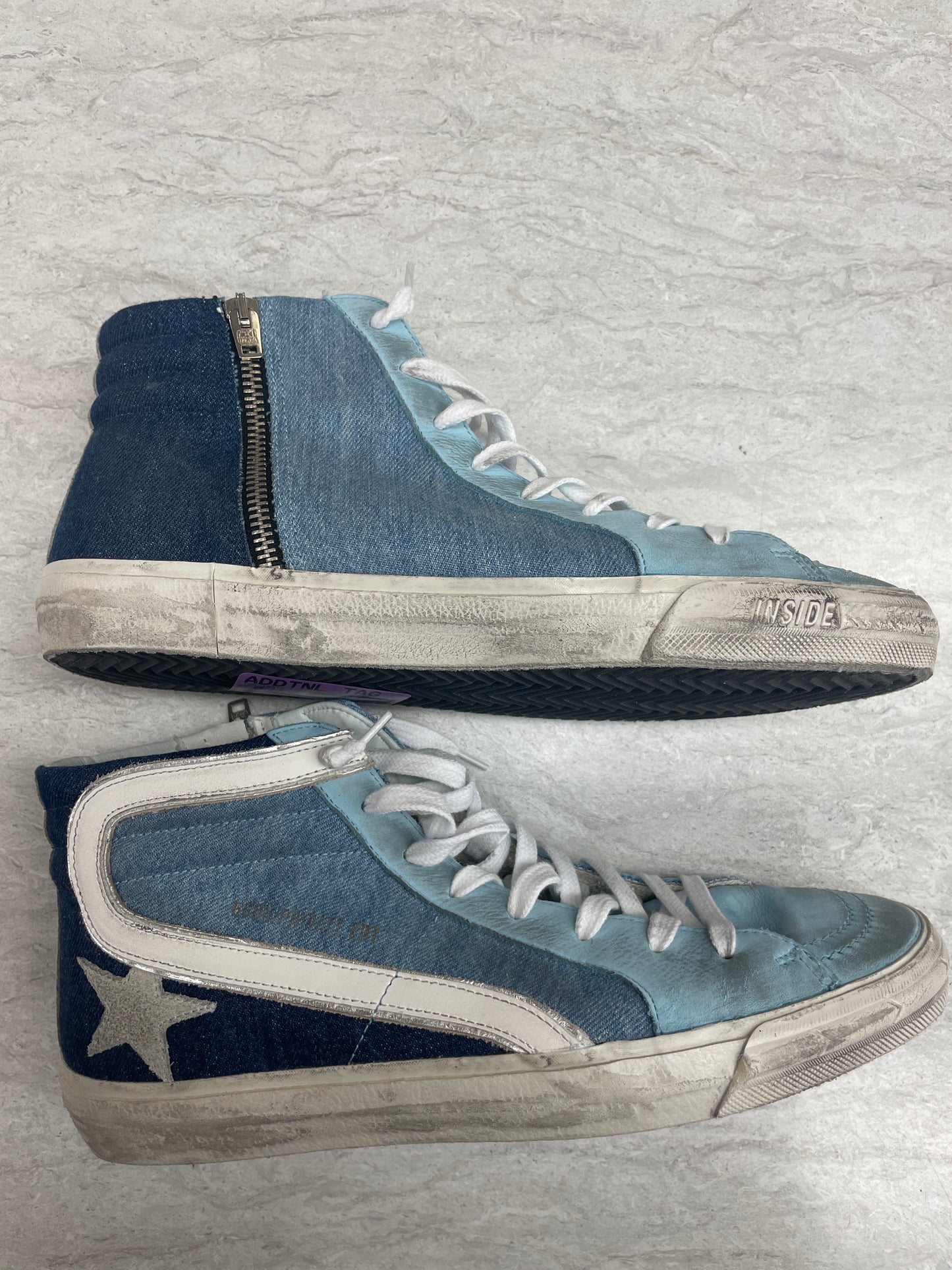 Blue Denim Shoes Luxury Designer Golden Goose, Size 10