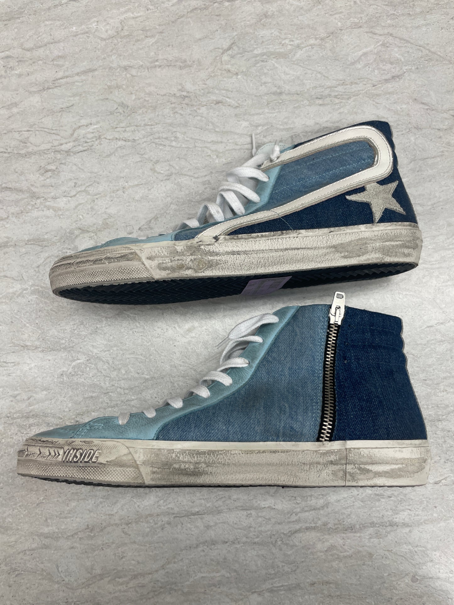 Blue Denim Shoes Luxury Designer Golden Goose, Size 10