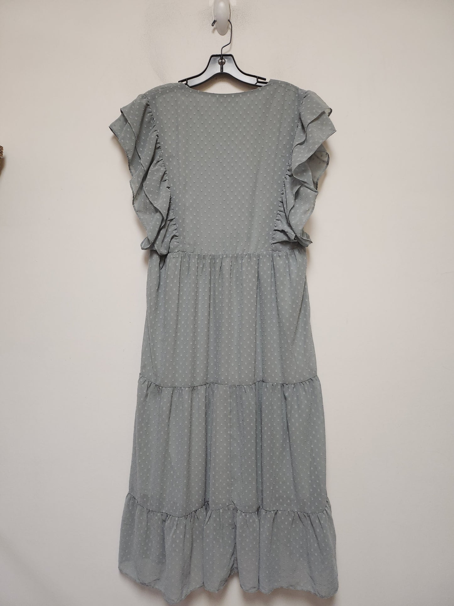 Grey Dress Casual Midi Clothes Mentor, Size M