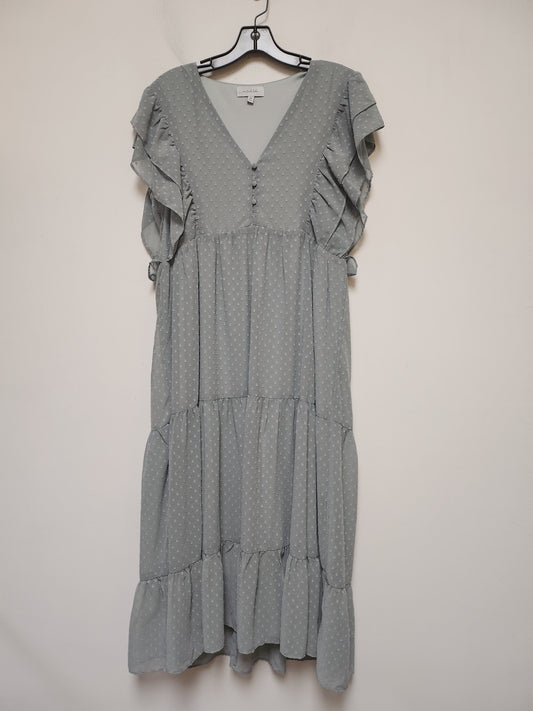 Grey Dress Casual Midi Clothes Mentor, Size M