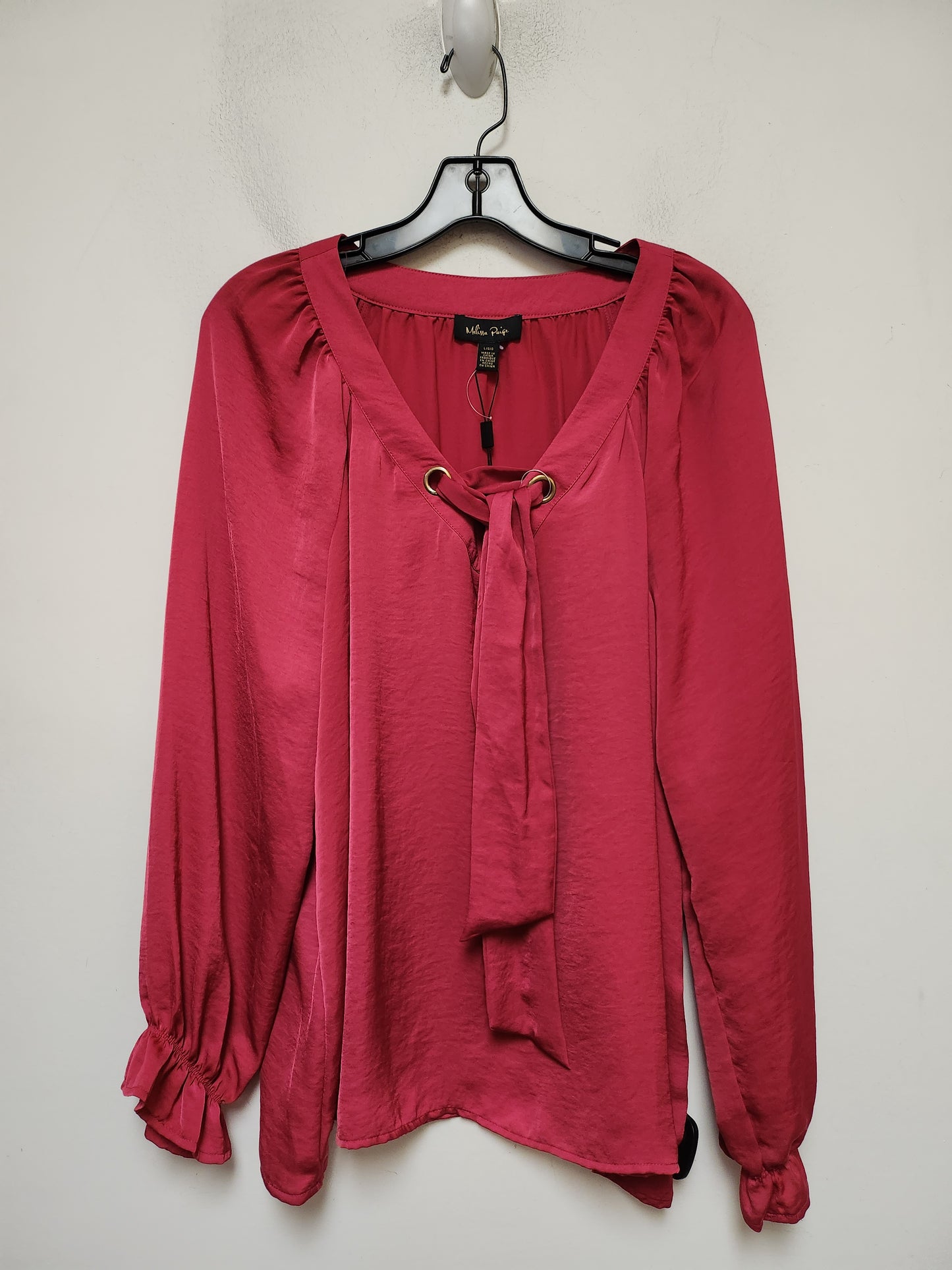 Top Long Sleeve By Melissa Paige In Pink, Size: L