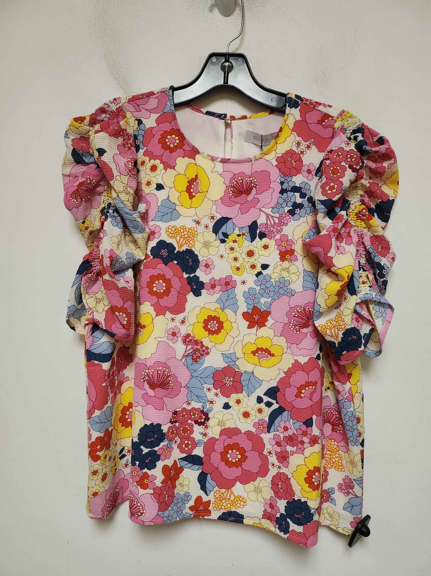 Top Short Sleeve By Sugar Lips In Floral Print, Size: Xs