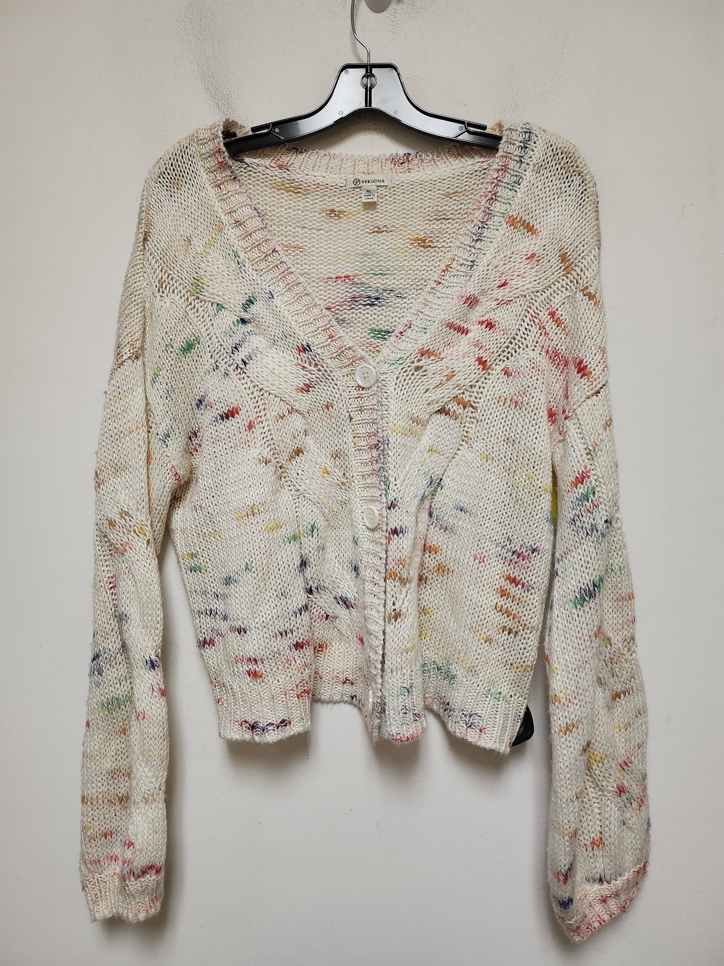 Cardigan By Versona In Multi-colored, Size: Xl