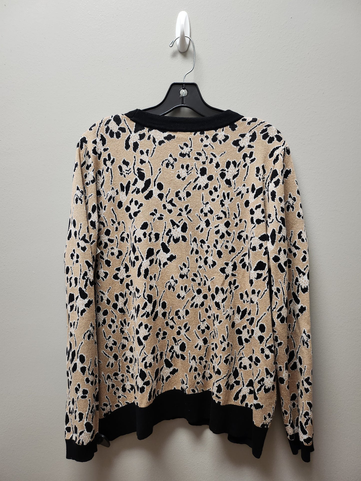 Sweater Cardigan By Anne Klein In Animal Print, Size: Xl