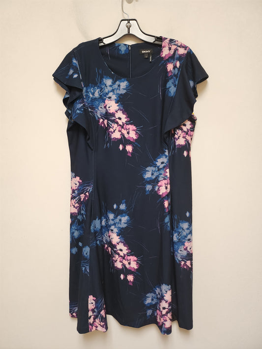 Dress Casual Midi By Dkny In Navy, Size: Xl