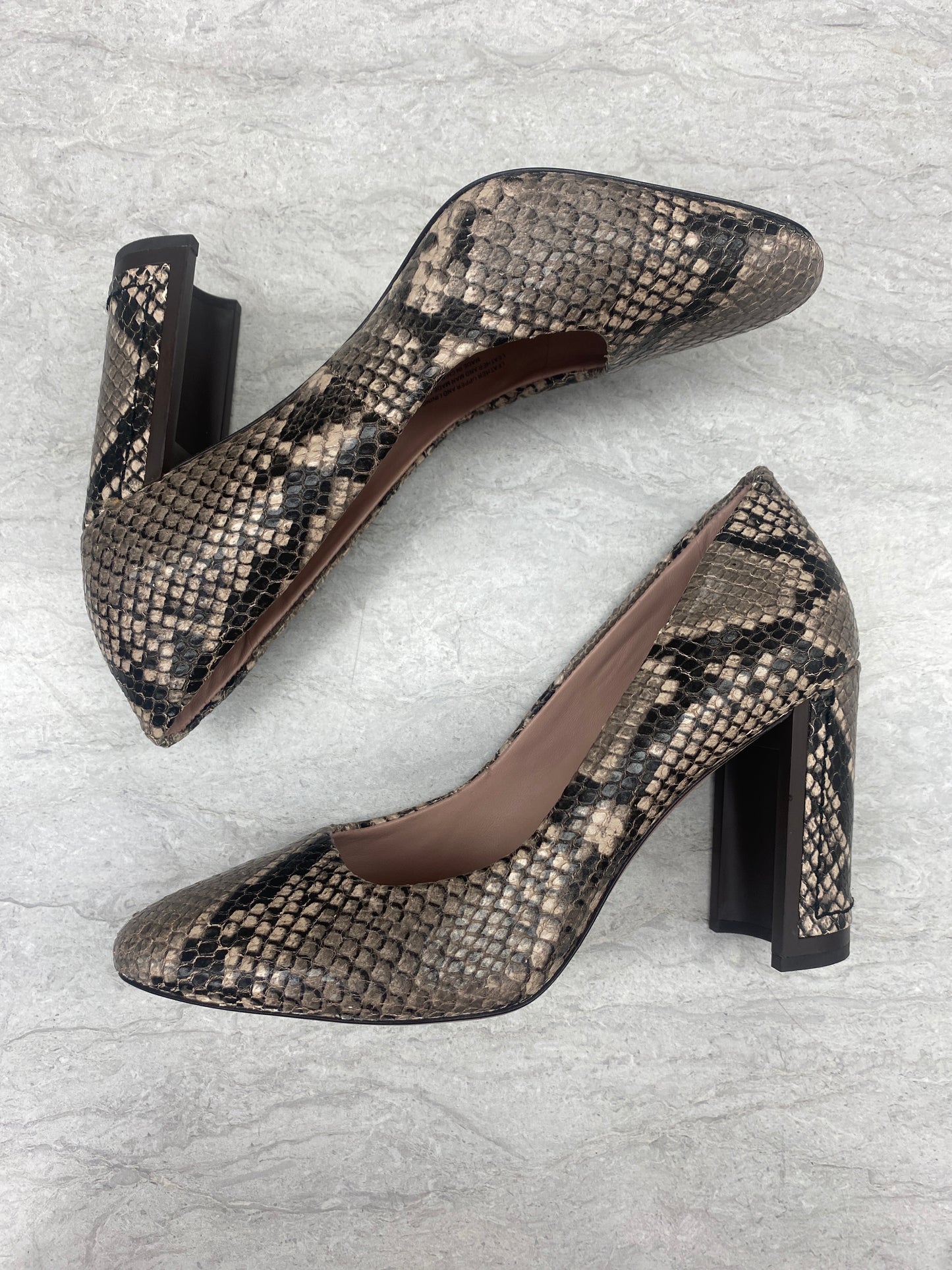 Shoes Heels Block By Adriano Goldschmied In Snakeskin Print, Size: 6