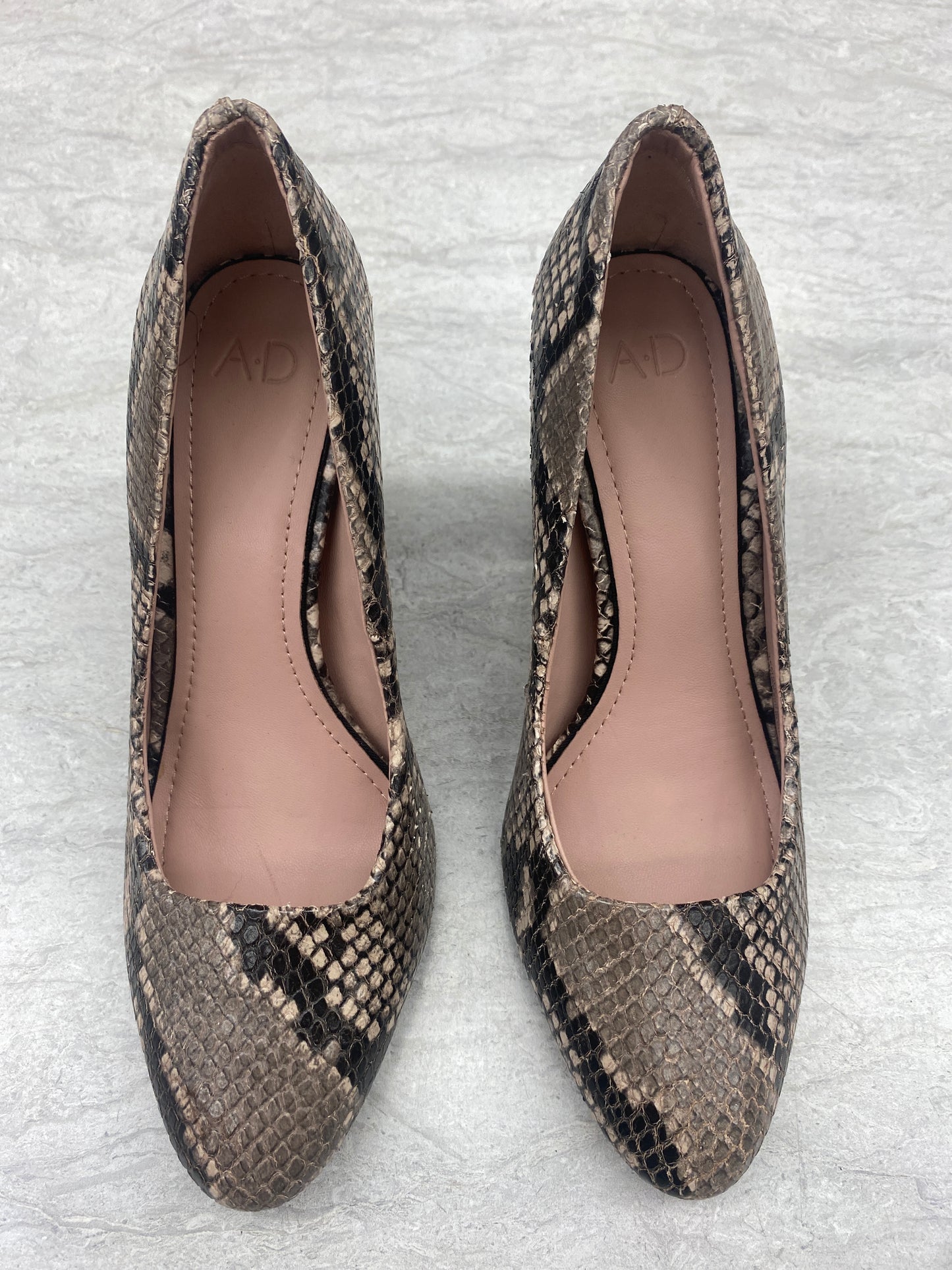 Shoes Heels Block By Adriano Goldschmied In Snakeskin Print, Size: 6