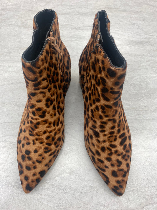 Boots Ankle Heels By Alex Marie In Animal Print, Size: 6.5