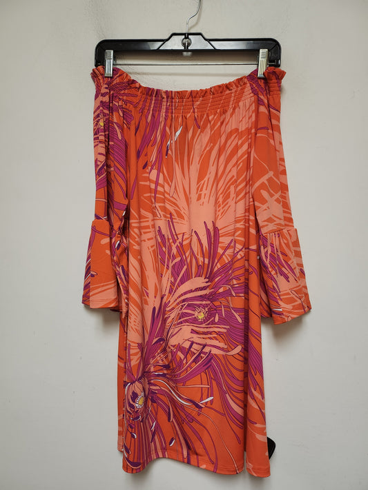 Dress Casual Short By Trina By Trina Turk In Orange, Size: L